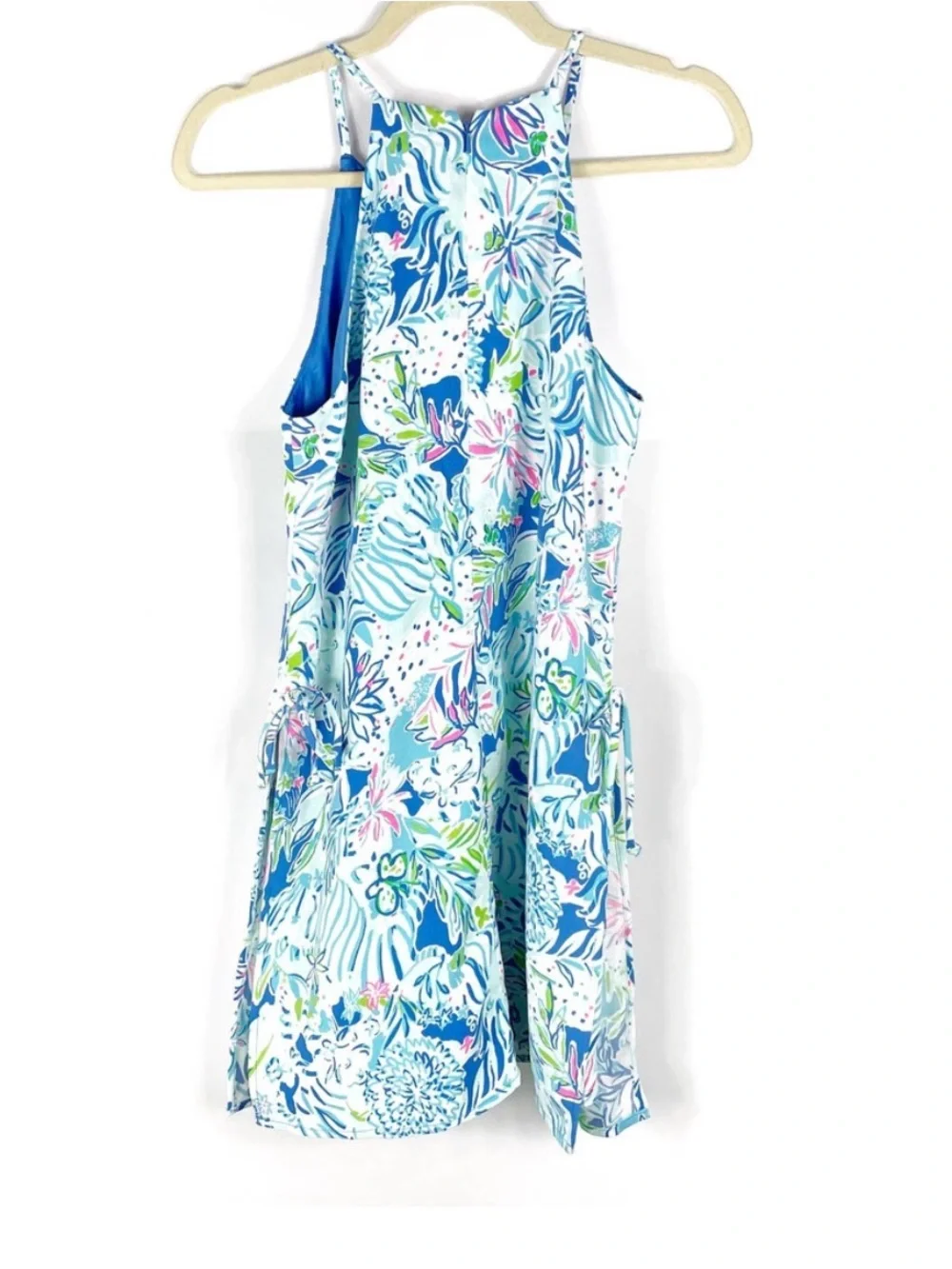 NEW Lilly Pulitzer Pearl Romper Coastal Blue Lion Around Halter Dress Sz 4 - Picture 9 of 9